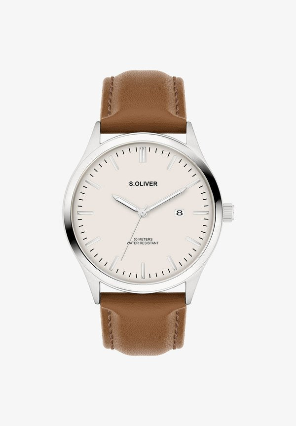 s.Oliver CLASSIC ROUND - Watch - braun