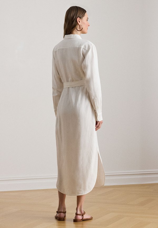 Lauren Ralph Lauren BELTED LINEN MIDI SHIRTDRESS
