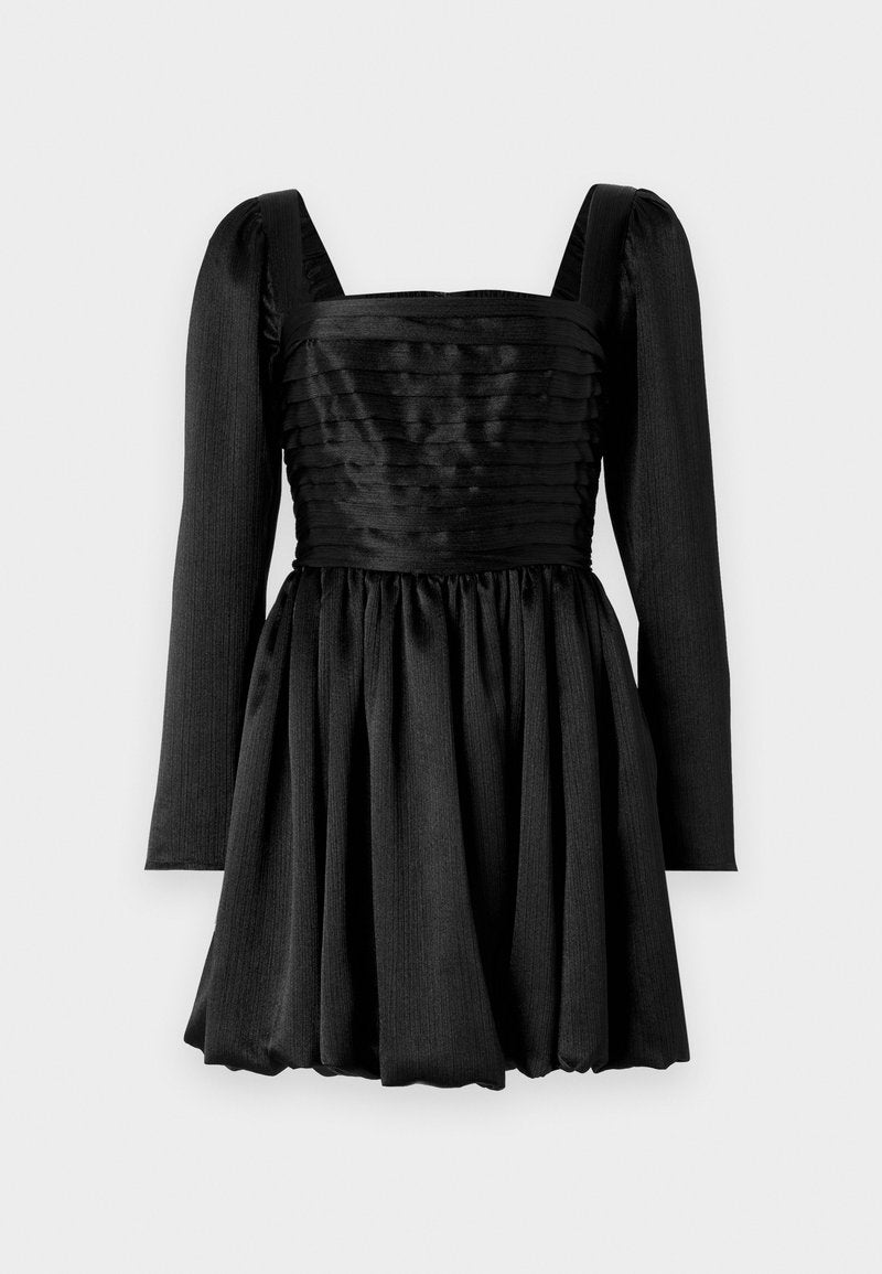 The A&F Emerson Bubble Hem Satin Mini Dress - Abercrombie & Fitch - View 1