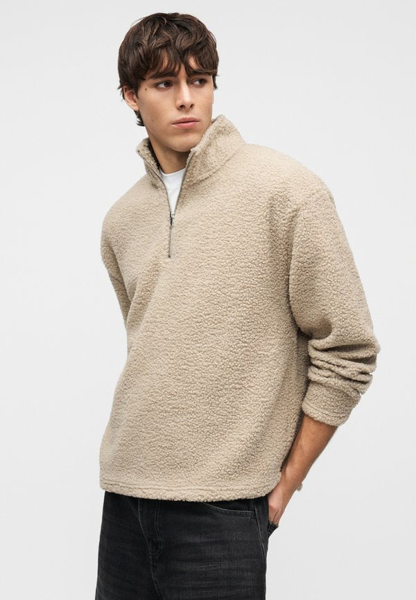 YOURTURN by Zalando UNISEX SHERPA RELAXED FIT QUARTER-ZIP SWEATSHIRT
