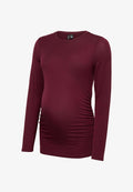Vero Moda TOP REGULAR FIT ROUND NECK T-SHIRT - Long sleeved top - windsor wine