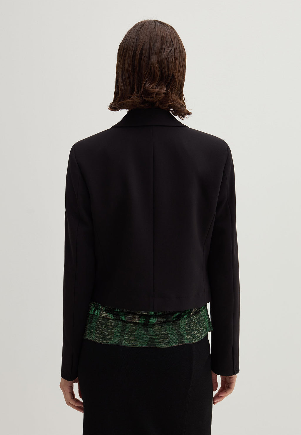 Stefanel CROPPED SINGLE-BREASTED IN LAYERED CRÊPE