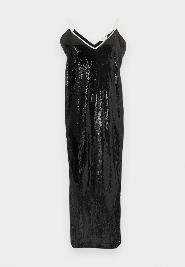 Palm Angels CURVED LOGO SEQUIN SLIP DRESS