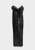Palm Angels CURVED LOGO SEQUIN SLIP DRESS