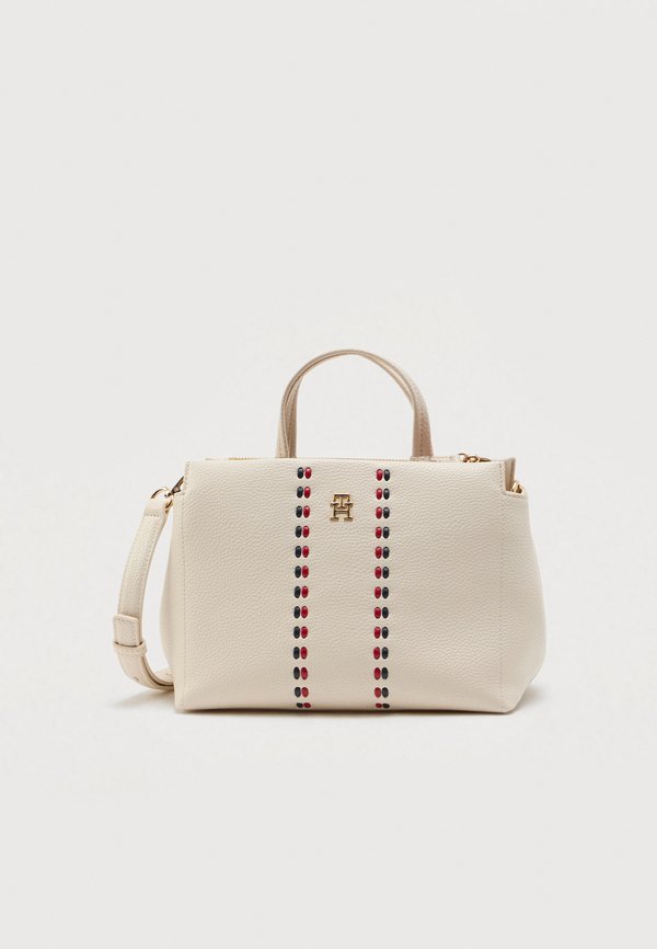 Tommy Hilfiger TIMELESS MINI SATCHEL - Cross body bag - soft cream
