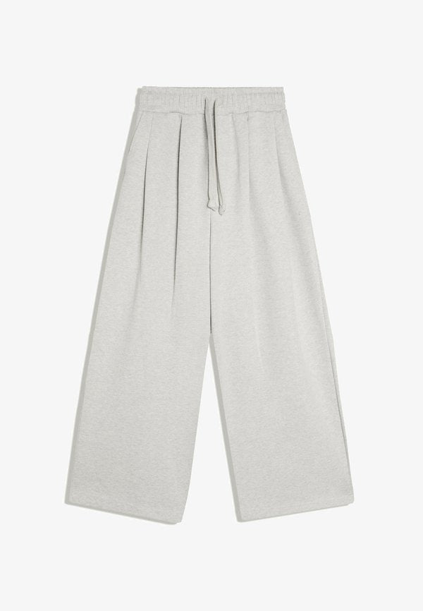 Bershka BONDED WIDE LEG - TRACKSUIT BOTTOMS - Tracksuit bottoms - dark grey