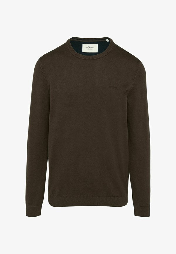 s.Oliver MIT LOGO-STICKEREI - Jumper - braun
