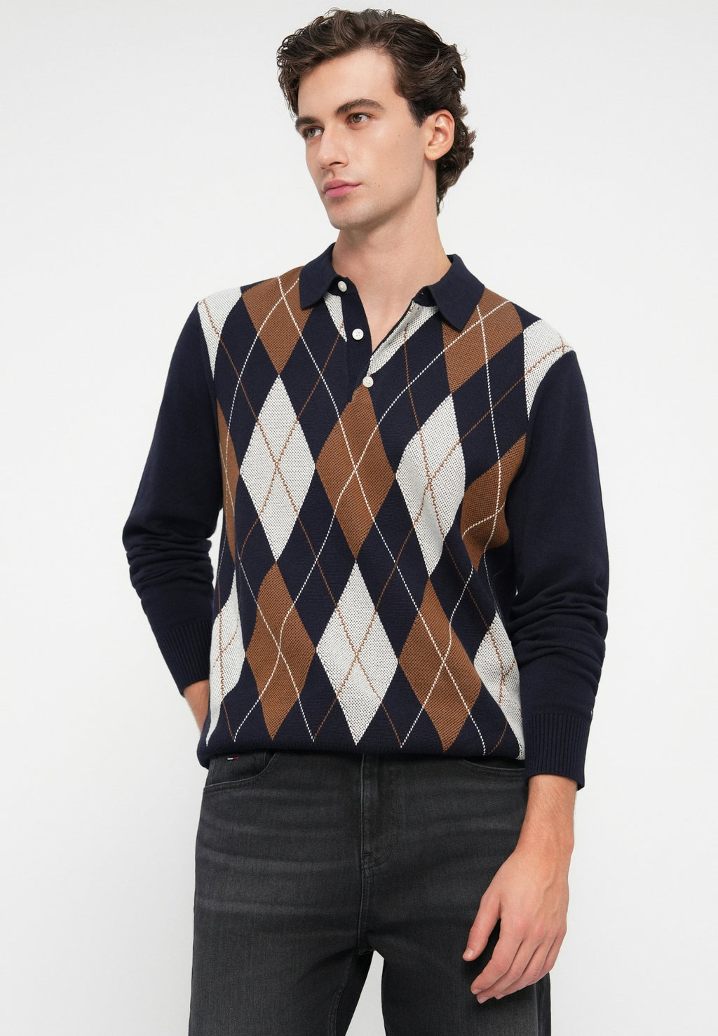 ARGYLE RUGBY COLLAR JUMPER Media 5