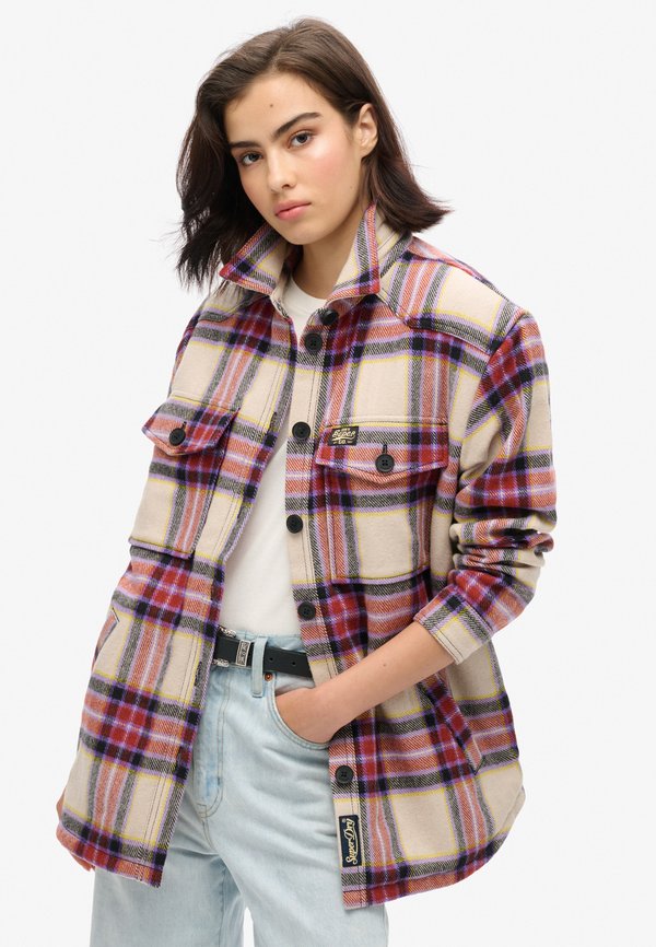 Superdry & Co CHECK OVER - Light jacket - brown purple yellow check