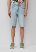 s.Oliver WIDE LEG - Denim shorts - hellblau