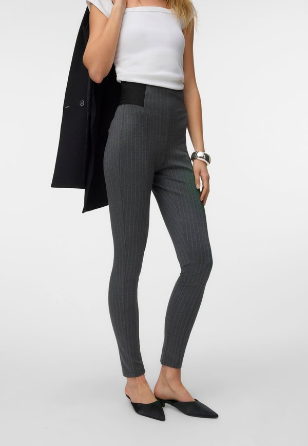 Vero Moda Leggings VMLILI High waist Leggings - Leggings - Trousers - medium grey melange