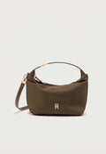 Tommy Hilfiger TH MONOGRAM PLAQUE CROSSBODY BAG - Handbag - nordic taupe