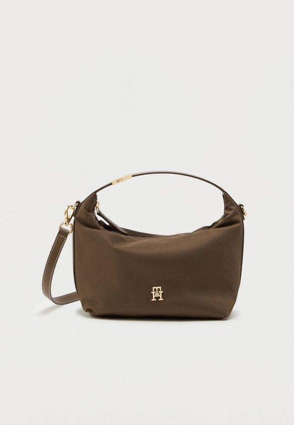 Tommy Hilfiger TH MONOGRAM PLAQUE CROSSBODY BAG - Handbag - nordic taupe