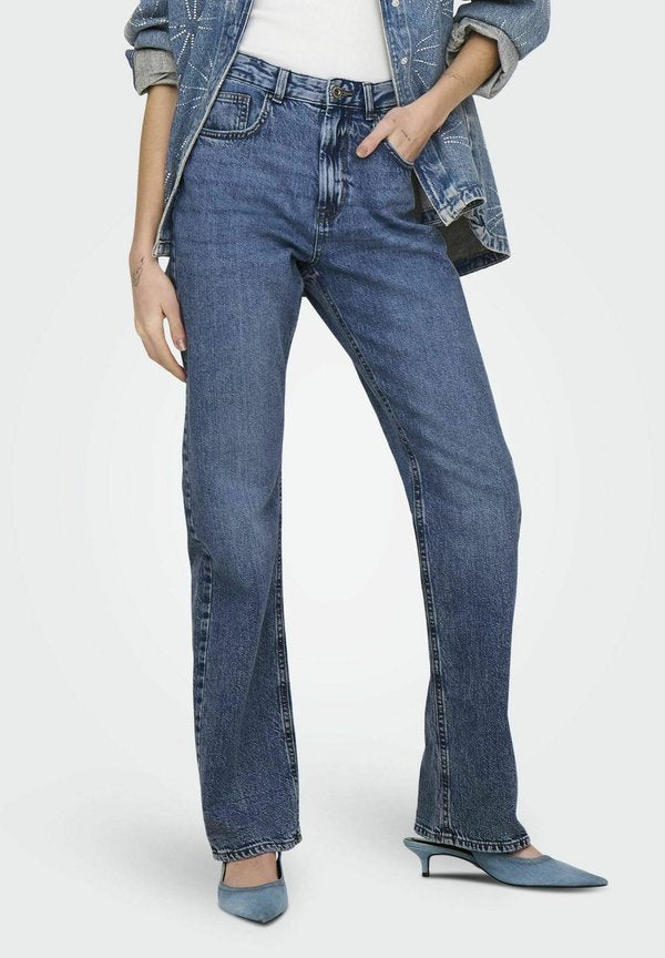 ONLY Straight fit ONLBILLIE High waist - Straight leg jeans - medium blue denim