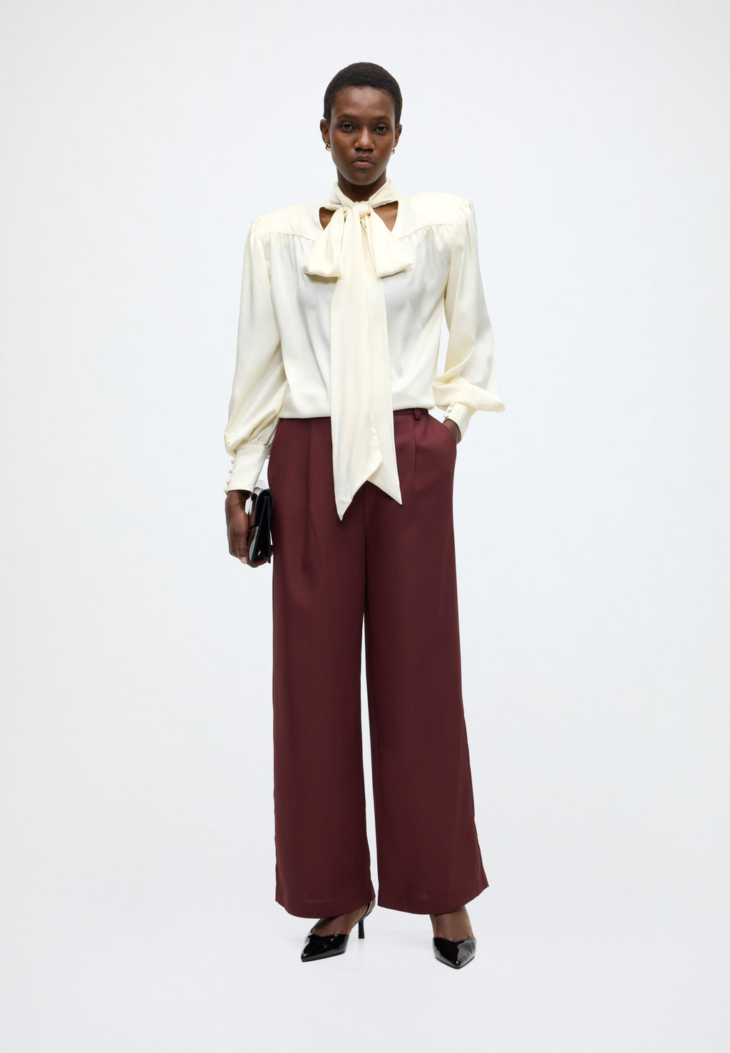 Bardot REVANA SATIN TIE NECK BLOUSE