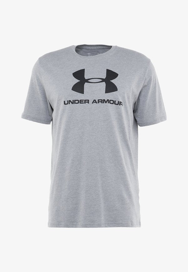 Under Armour SPORTSTYLE LOGO SS-BLK - Sports T-shirt - steel light heather/black