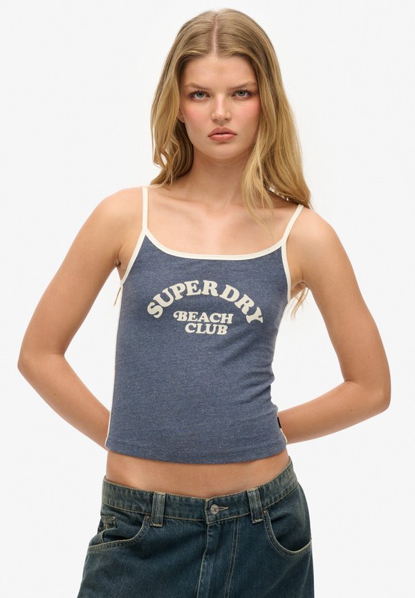 Superdry & Co ESSENTIAL BRANDED CAMI - Top - navy marl