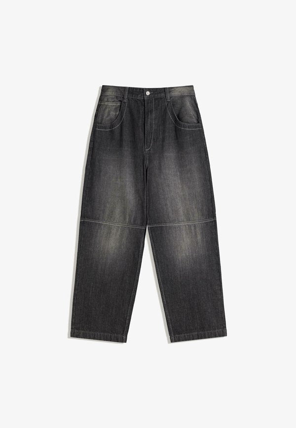 Bershka SUPER - BAGGY - Relaxed fit jeans - black