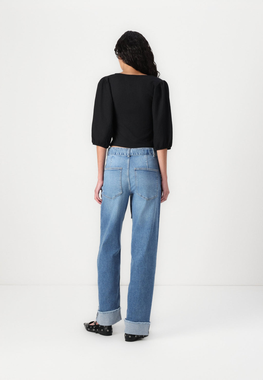 ONLZADDIE WIDE LEG BELT FOLD UP Media 4