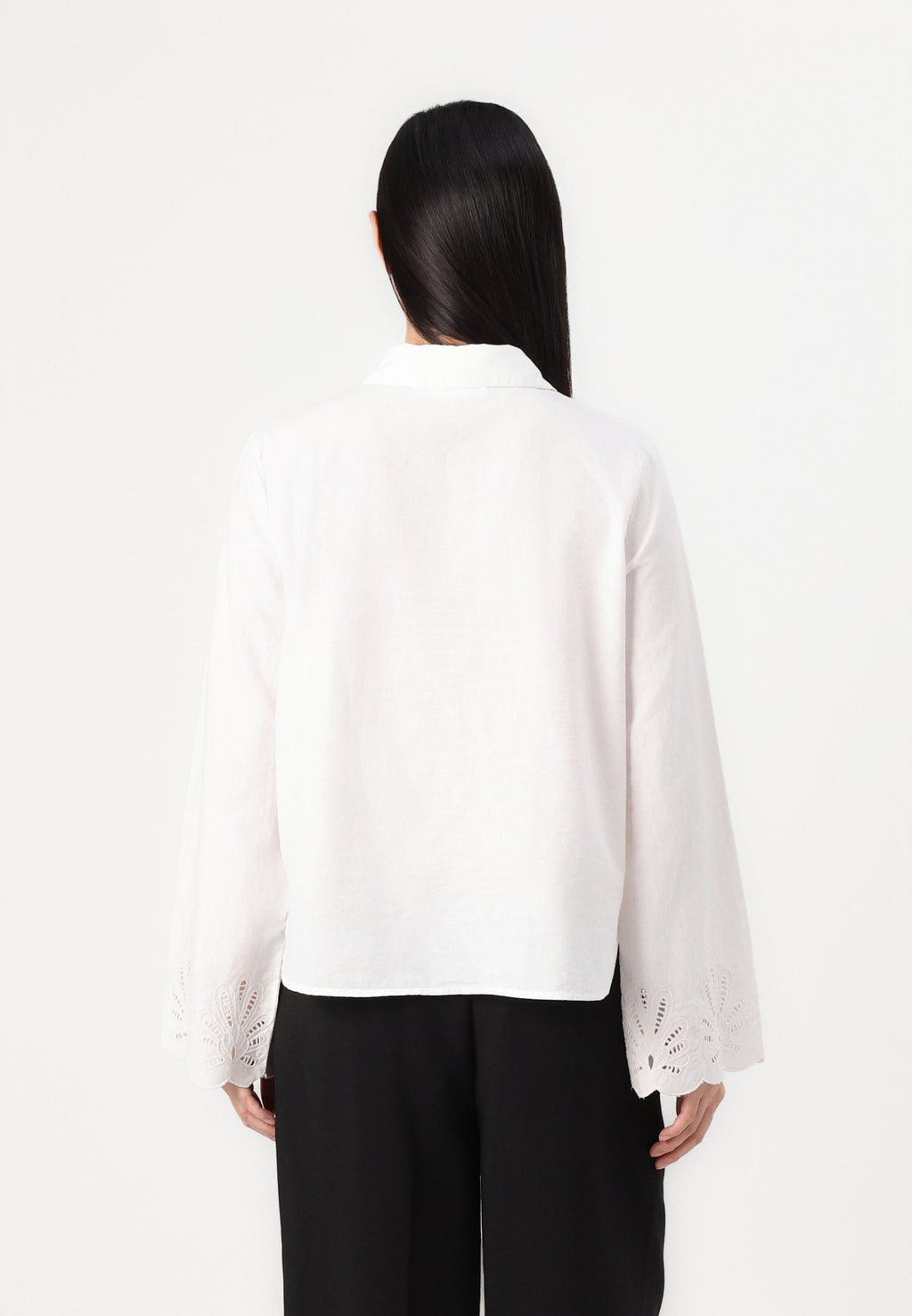 Selected Long sleeved Broderie Anglaise