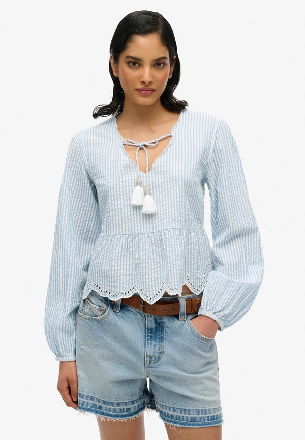 Superdry & Co LONG SLEEVE  - Blouse - blue stripe