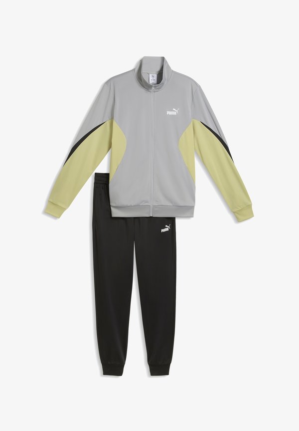 Puma ESS BLOCK POLY SUIT SET - Tracksuit - gray echo