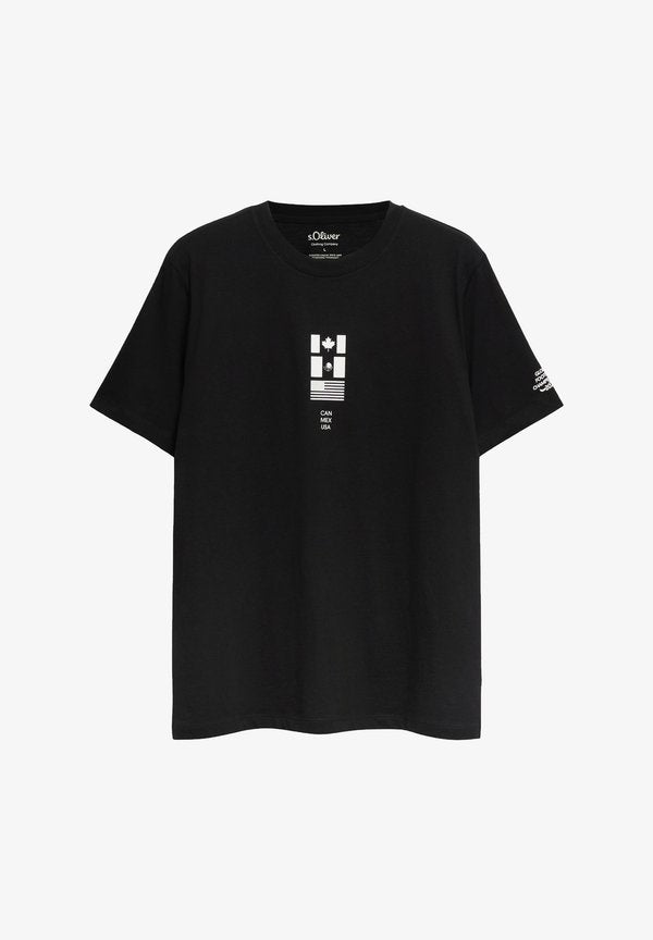 s.Oliver T-SHIRT - Print T-shirt - schwarz