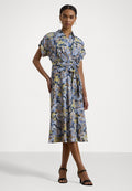 Lauren Ralph Lauren Petite FRATILLIO FLORAL BELTED CREPE DRESS