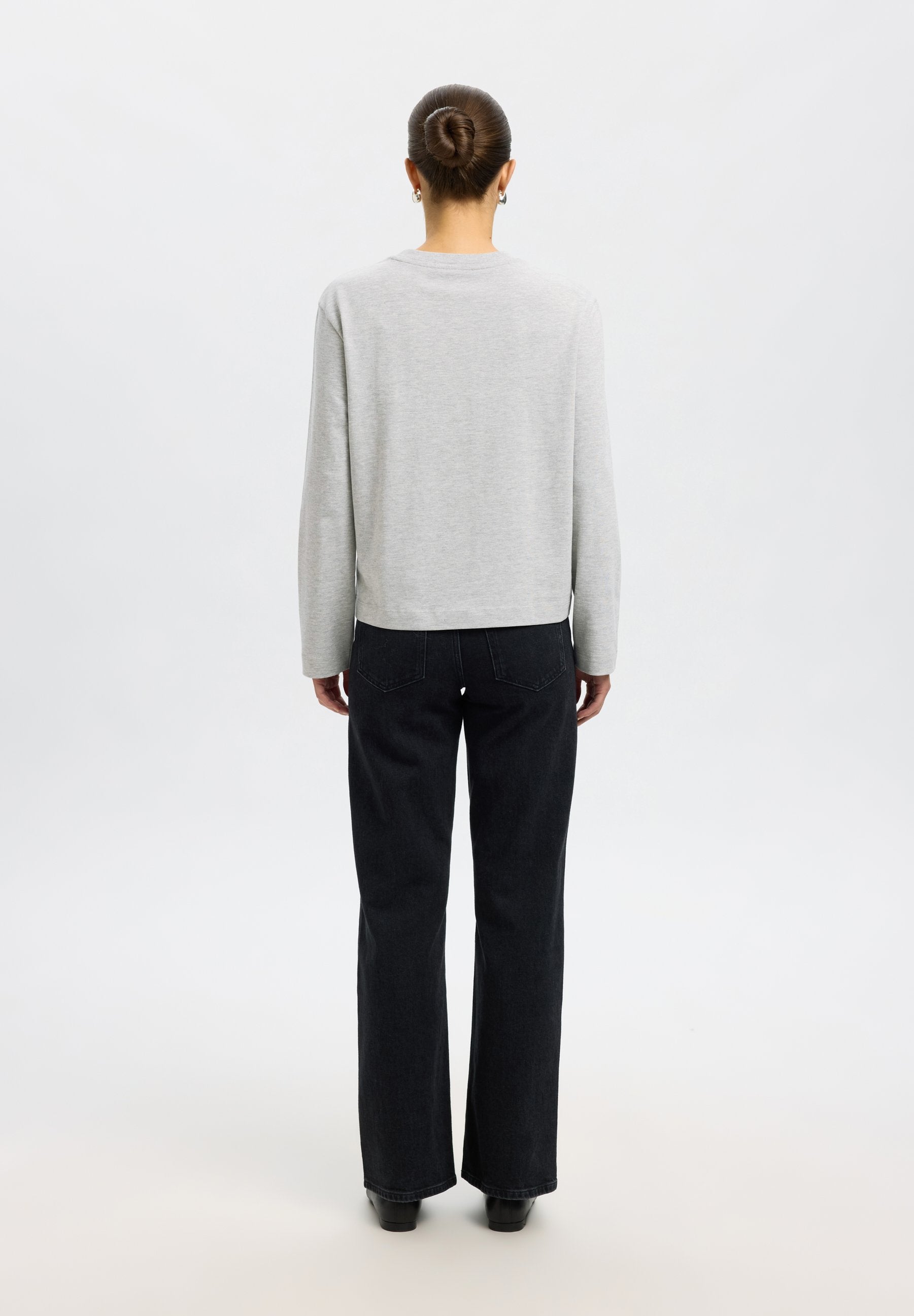Selected SLFESSENTIAL LS BOXY TEE NOOS