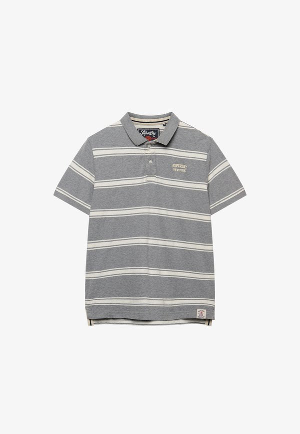 Superdry & Co VINTAGE STRIPE - Polo shirt - griffin grey marl stripe