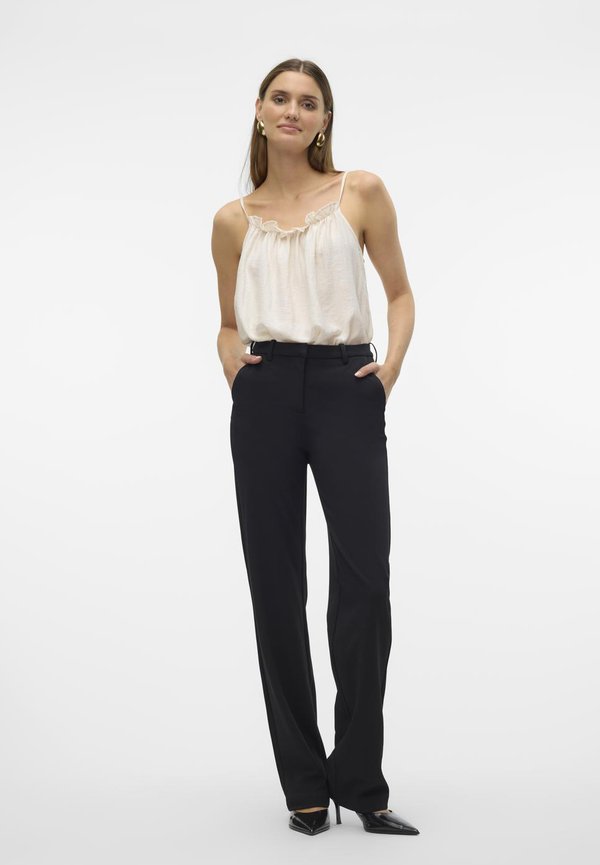 Vero Moda VMMAYA MR STRAIGHT SOLID - Trousers - black