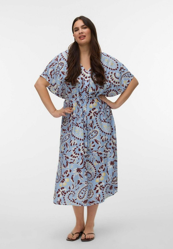 Vero Moda Curve VMCNELLIE Long - Day dress - brunnera blue