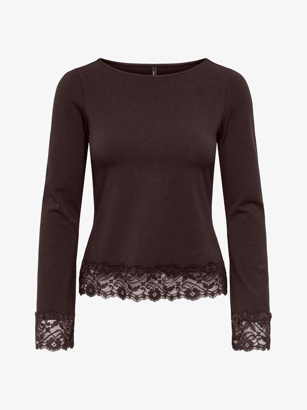 ONLY TOP ONLLIVE TOP - Long sleeved top - chocolate torte