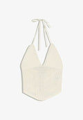 Bershka TOP WITH OPENWORK DETAIL - Blouse - beige