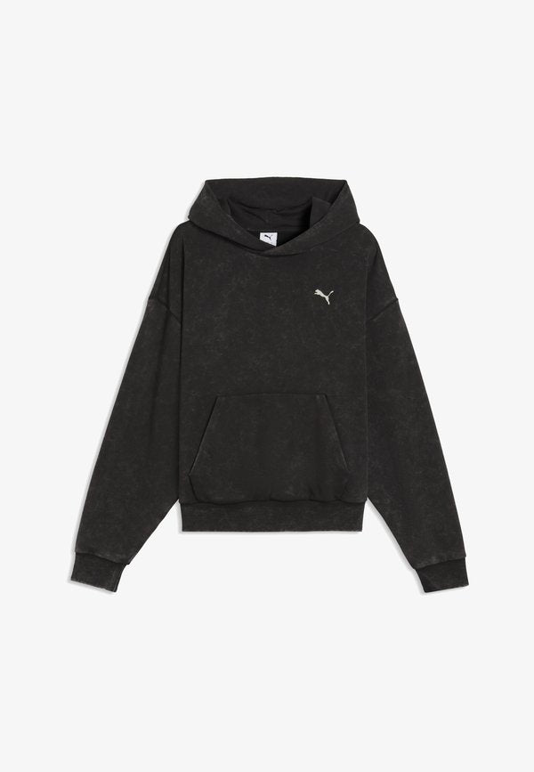 Puma BOXY WASHED GRAPHIC HOODIE UNISEX - Hoodie - black