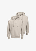 Jack & Jones 2 PACK - Hoodie - beige