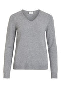 VILA VIRIL V-NECK L/S KNIT TOP - NOOS