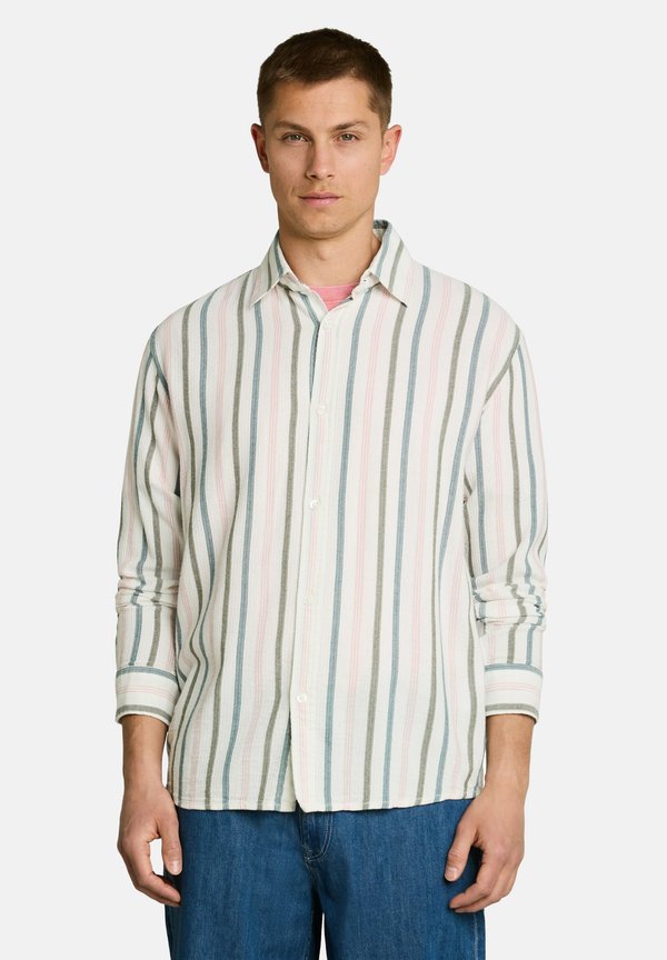 TOM TAILOR RELAXED FIT HEMD MIT STREIFEN - Shirt - white multicolor stripe