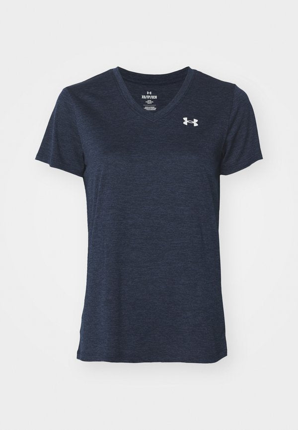 Under Armour TECH TWIST - Sports T-shirt - midnight navy/white