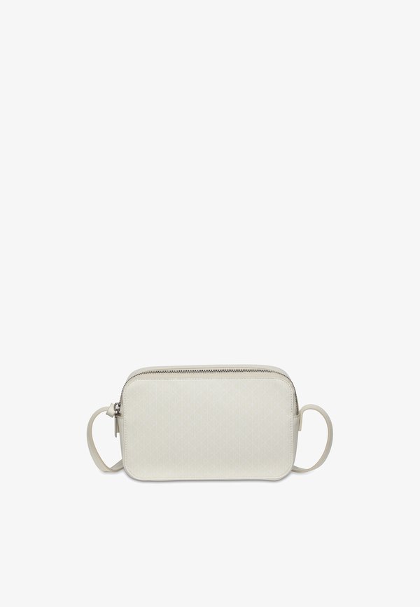 Calvin Klein EMBLEM AOP ELONGATED CAMERA BAG - Cross body bag - white