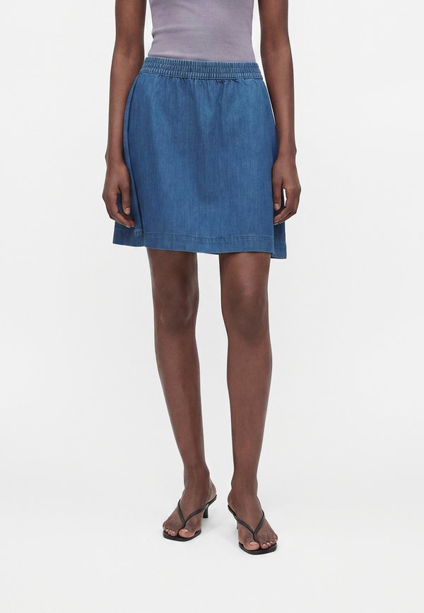 ONLY ONLLOLA A SHAPE - Denim skirt - medium blue denim