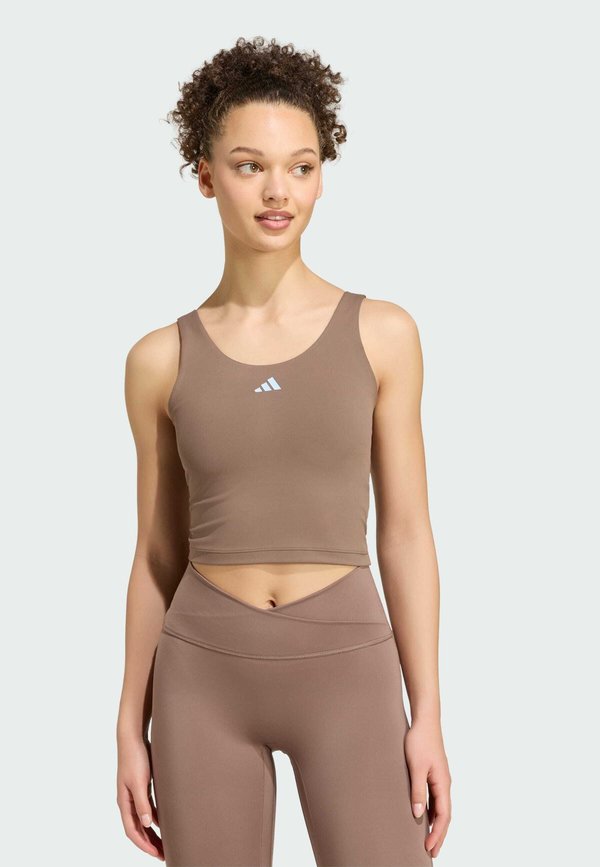adidas Performance 3 STRIPES STUDIO  ALL ME LIGHT SUPPORT TANK - Top - earth strata