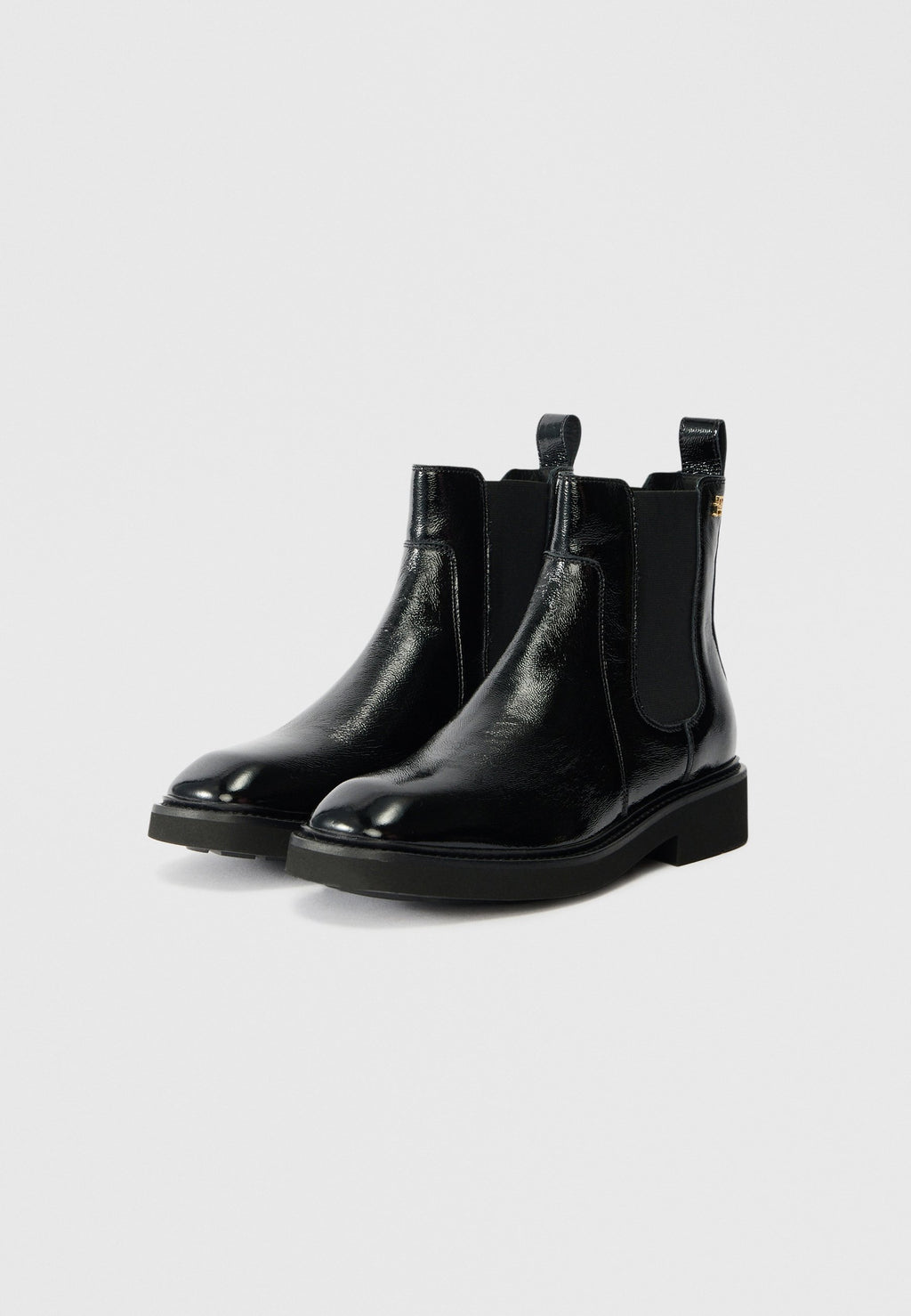 PATENT CRINKLE LEATHER CHELSEA BOOTS Media 2