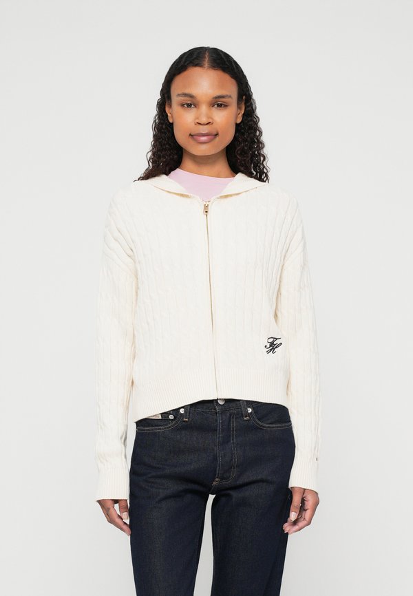 Tommy Hilfiger CABLE KNIT ZIP-THRU HOODY