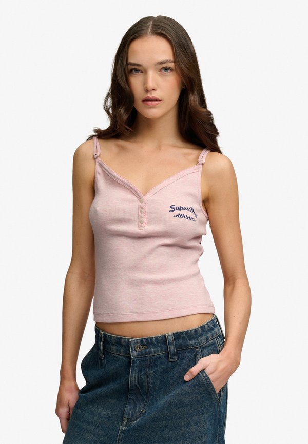Superdry & Co SUPERDRY ATHLETIC ESSENTIALS BUTTON DOWN CAMI TOP.. - Top - rose blush pink marl