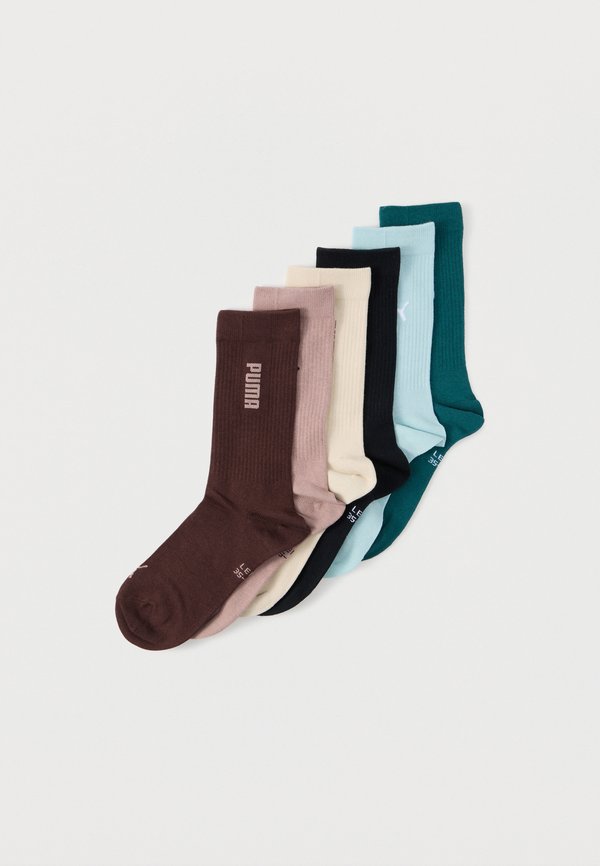 Puma LOGO CREW SOCK 6 PACK UNISEX - Sports socks - blue/black/beige