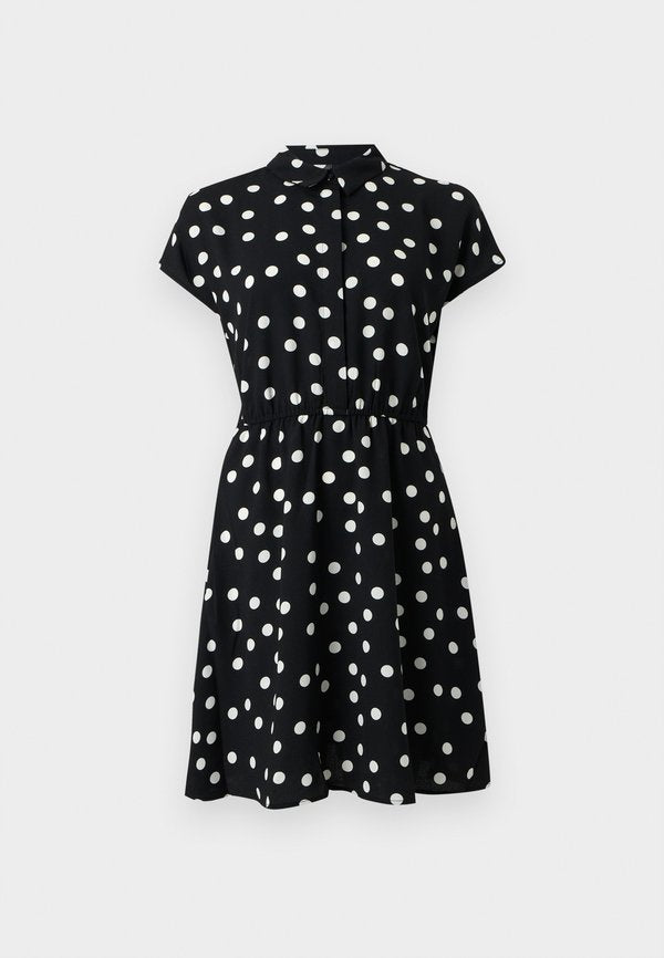 Vero Moda VMNEWHALLIE DRESS - Shift dress - black/white