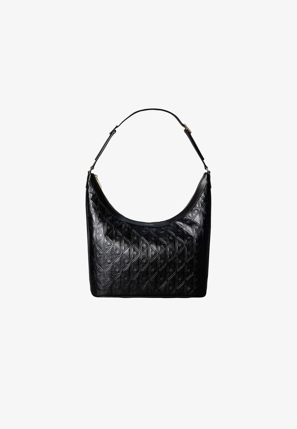 Calvin Klein EMBLEM DEBOSSED MEDIUM - Handbag - black