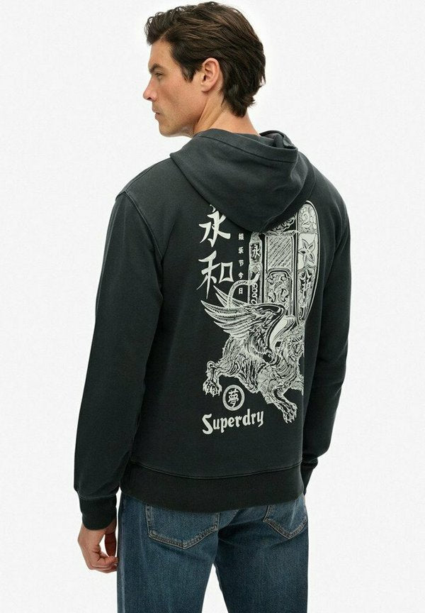Superdry & Co TOKYO NARRATIVE  LOOSE - Hoodie - blackboard