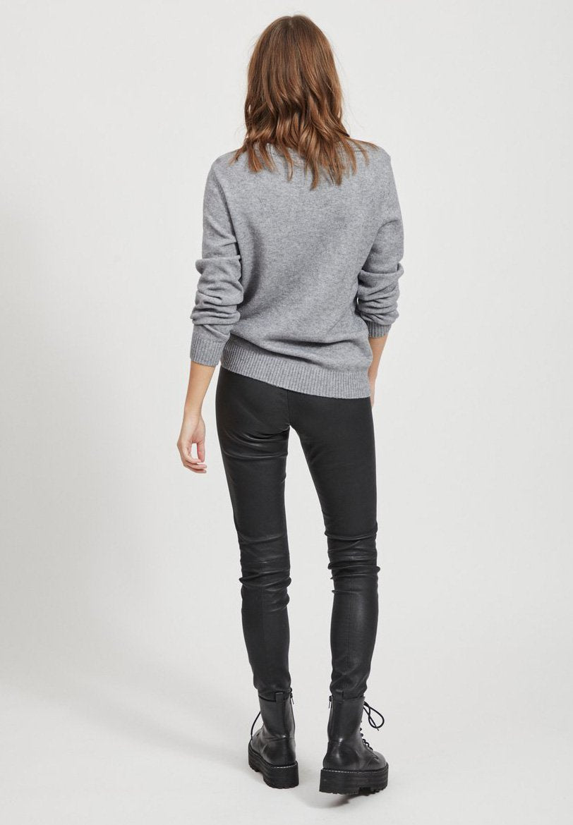 VILA VIRIL O-NECK L/S KNIT TOP - NOOS